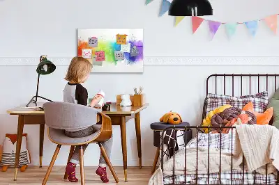 Quadro magnético para escrever com estampa de arco-íris abstrato