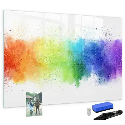Quadro magnético para escrever com estampa de arco-íris abstrato