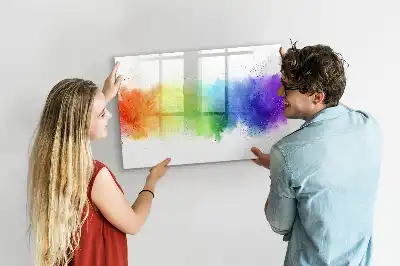 Quadro magnético para escrever com estampa de arco-íris abstrato