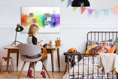 Quadro magnético para escrever com estampa de arco-íris abstrato