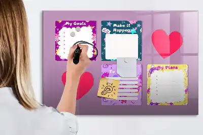 Quadro magnético para desenho modelo notas assustadoras