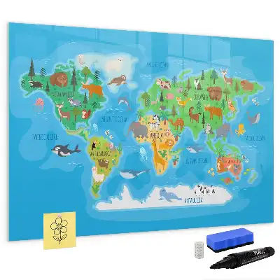 Mapa ilustrado quadro magnético para escrever