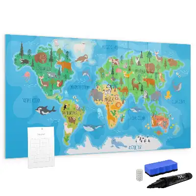 Mapa ilustrado quadro magnético para escrever
