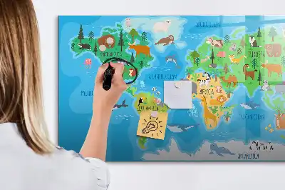 Mapa ilustrado quadro magnético para escrever