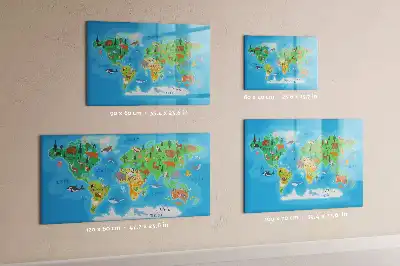 Mapa ilustrado quadro magnético para escrever
