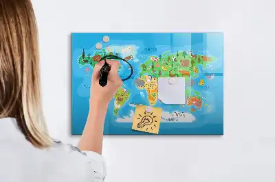 Mapa ilustrado quadro magnético para escrever