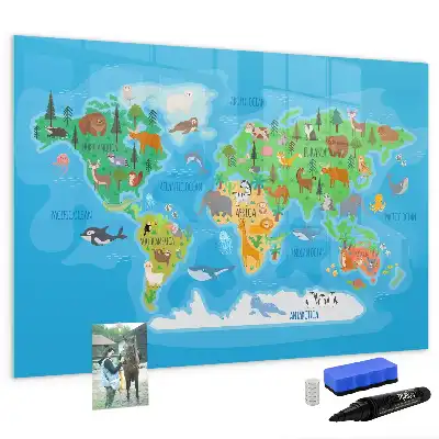 Mapa ilustrado quadro magnético para escrever