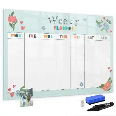 Quadro magnético para desenhar planner semanal