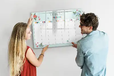 Quadro magnético para desenhar planner semanal