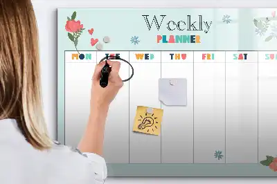 Quadro magnético para desenhar planner semanal