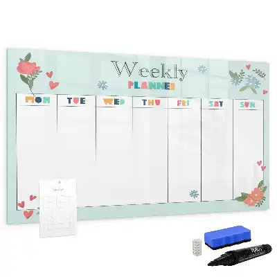 Quadro magnético para desenhar planner semanal