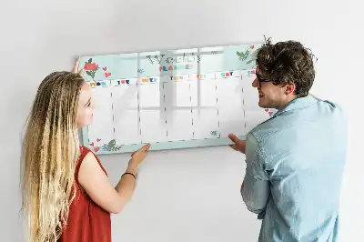 Quadro magnético para desenhar planner semanal