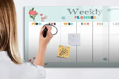 Quadro magnético para desenhar planner semanal