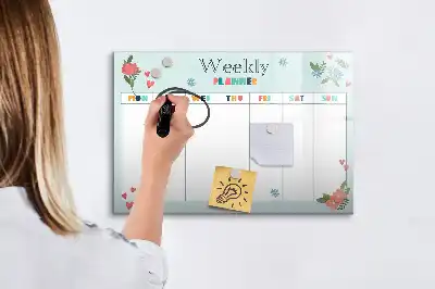 Quadro magnético para desenhar planner semanal