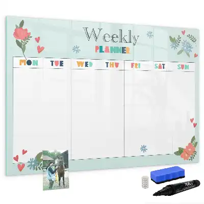 Quadro magnético para desenhar planner semanal