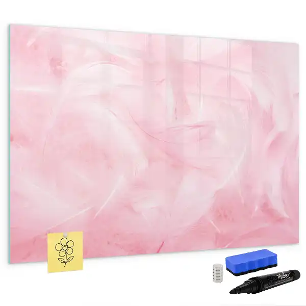 Quadro magnético para escrever estampa de abstração de penas