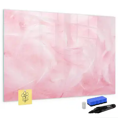 Quadro magnético para escrever estampa de abstração de penas