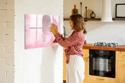 Quadro magnético para escrever estampa de abstração de penas