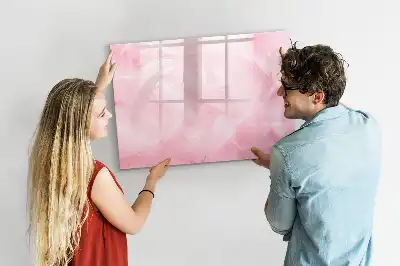 Quadro magnético para escrever estampa de abstração de penas