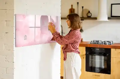 Quadro magnético para escrever estampa de abstração de penas