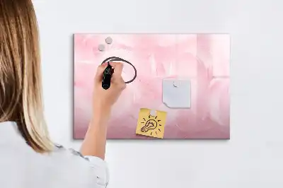 Quadro magnético para escrever estampa de abstração de penas