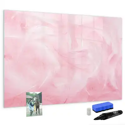 Quadro magnético para escrever estampa de abstração de penas