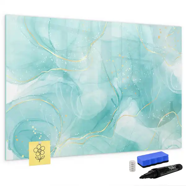 Quadro magnético para escrever estampa de abstração de mármore