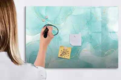 Quadro magnético para escrever estampa de abstração de mármore