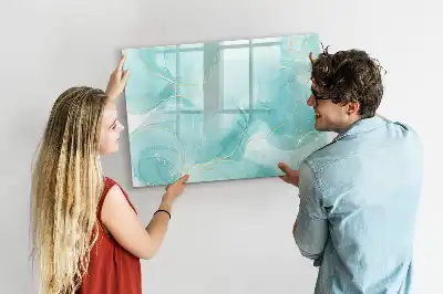Quadro magnético para escrever estampa de abstração de mármore