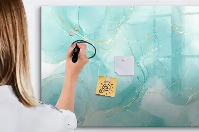 Quadro magnético para escrever estampa de abstração de mármore