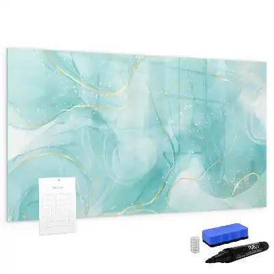 Quadro magnético para escrever estampa de abstração de mármore