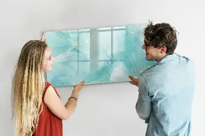 Quadro magnético para escrever estampa de abstração de mármore