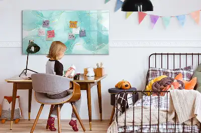 Quadro magnético para escrever estampa de abstração de mármore