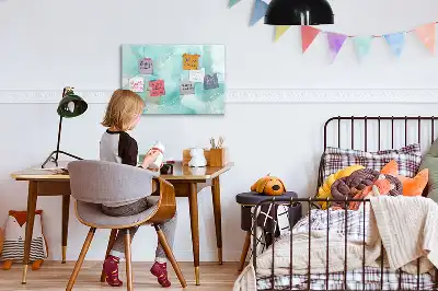 Quadro magnético para escrever estampa de abstração de mármore