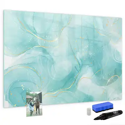 Quadro magnético para escrever estampa de abstração de mármore