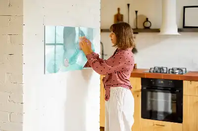 Quadro magnético para escrever estampa de abstração de mármore