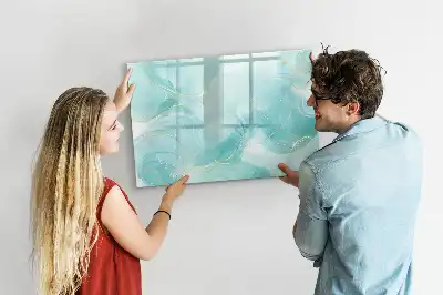 Quadro magnético para escrever estampa de abstração de mármore