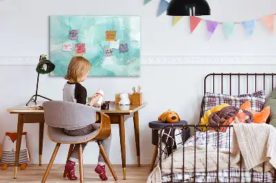 Quadro magnético para escrever estampa de abstração de mármore