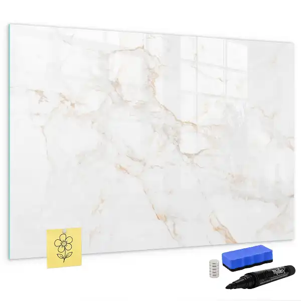 Quadro magnético para escrita com acabamento em mármore elegante