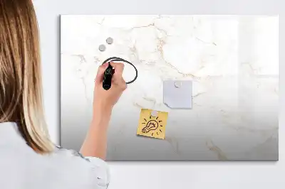 Quadro magnético para escrita com acabamento em mármore elegante