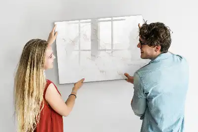 Quadro magnético para escrita com acabamento em mármore elegante