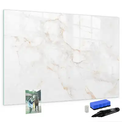 Quadro magnético para escrita com acabamento em mármore elegante