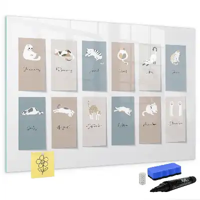 Quadro magnético para desenhar estampa de gatos