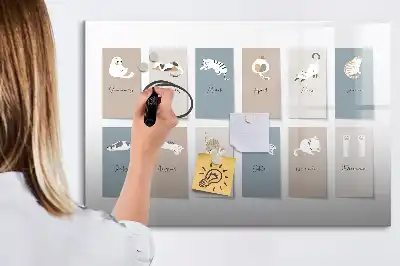Quadro magnético para desenhar estampa de gatos