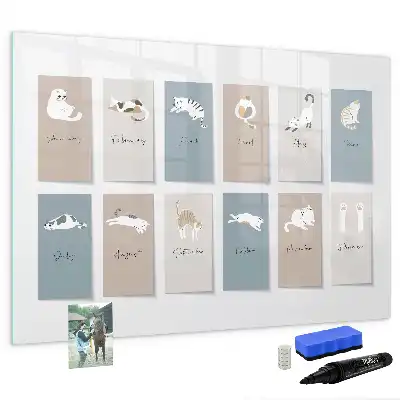Quadro magnético para desenhar estampa de gatos