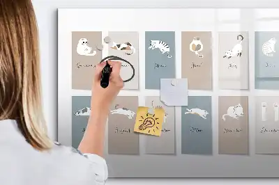 Quadro magnético para desenhar estampa de gatos