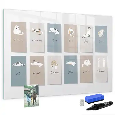 Quadro magnético para desenhar estampa de gatos