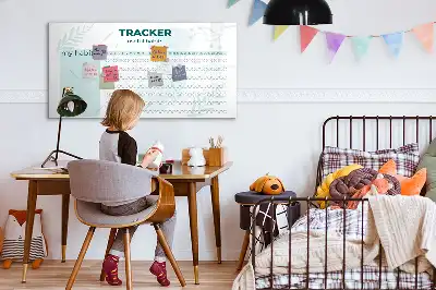 Quadro magnético para organização de hábitos planner para escrita