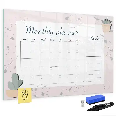 Planner mensal magnético para escrever