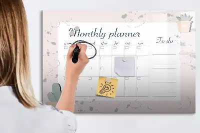 Planner mensal magnético para escrever